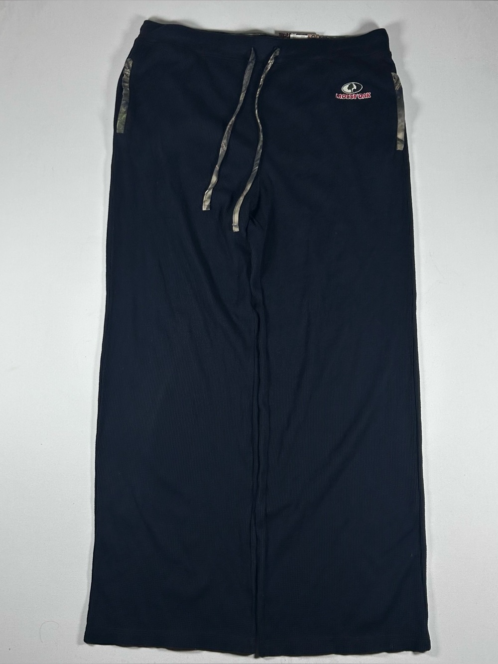 New Mossy Oak Men’s Thermal Lounge Pants Drawstring Camo / Black Men’s XXL Baggy
